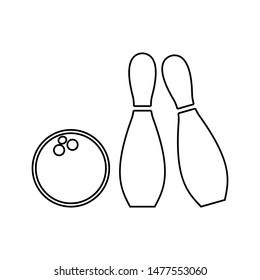 Bowling black on a white background, vector illustration for design.