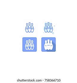 Bowling blue icon. on white background. vector illustration. logo. web. Symbols