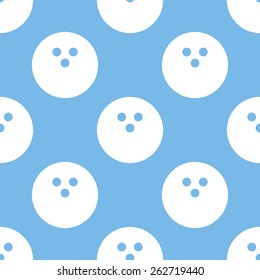 Bowling blue with white seamless pattern for web design. Vector symbol