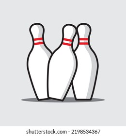 bowling bottle set, vector logo icon