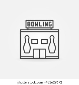 Bowling building icon - vector linear symbol or sign