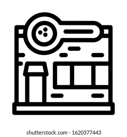 Bowling Building Icon Vector. Outline Bowling Building Sign. Isolated Contour Symbol Illustration