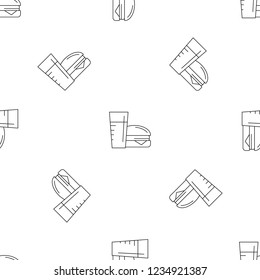 Bowling burger and drink pattern seamless vector repeat geometric for any web design