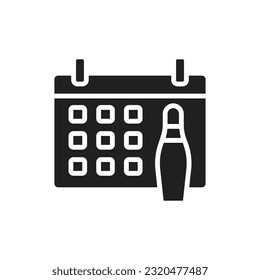 Ilustración de vectores de iconos rellenados en el calendario de bolos