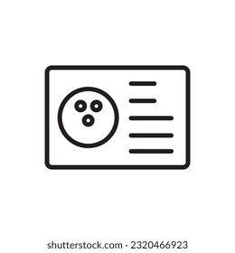 Bowling Card Outline Icon Vector Illustration