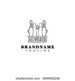bowling cartoon logo icon design template black modern vector