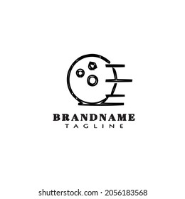 bowling cartoon logo icon design creative black modern isolated vector illustration