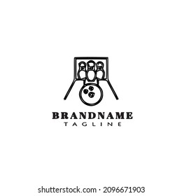bowling cartoon logo icon design template black modern creative vector illustration