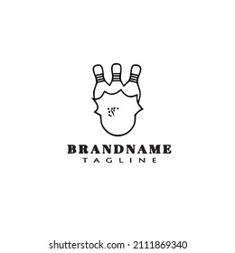 bowling cartoon logo icon design template black modern simple vector illustration