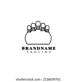 bowling cartoon logo icon design simple black modern isolated vector illustration