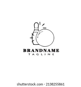 bowling cartoon logo icon design template black modern isolated cute illustration