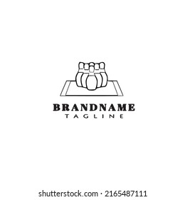 bowling cartoon logo icon design template black modern cute vector illustration