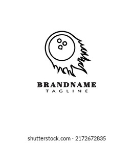 bowling cartoon logo icon design template black modern flat vector illustration