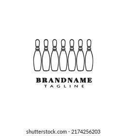 bowling cartoon logo icon design template black modern isolated illustration