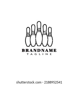bowling cartoon logo icon template black modern vector illustration