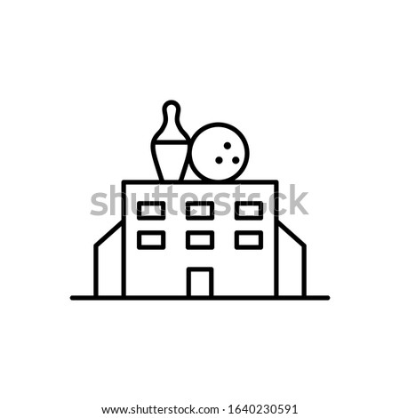 Bowling center building icon. Simple line, outline vector elements of prize icons for ui and ux, website or mobile application
