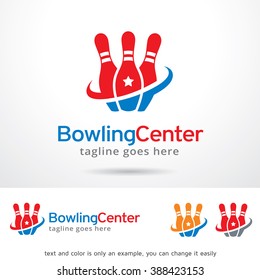 Design-Vektorgrafik für Bowlingcenter-Logos