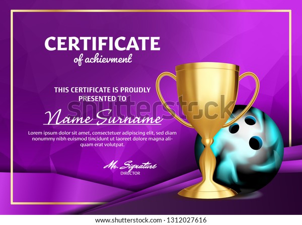 Bowling Certificate Template Free from image.shutterstock.com