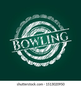 Bowling chalk emblem. Vector Illustration. Detailed.