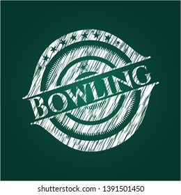 Bowling with chalkboard texture. Vector Illustration. Detailed.