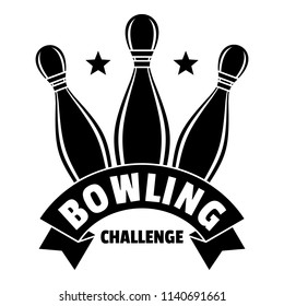 Bowling challenge logo. Simple illustration of bowling challenge vector logo for web design isolated on white background