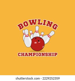 bowling championship logo vector design, suitable use for symbol, icon and element design to describe sport