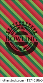 Bowling christmas badge.