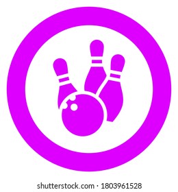 bowling, circle trendy icon on a white background