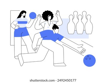 Bowling club isolated cartoon vector illustrations. Group of college friends hanging out at bowling club together, education break, student lifestyle, off campus time vector cartoon.