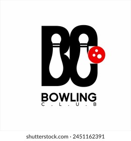 Bowling club logo design with letter BC concept.