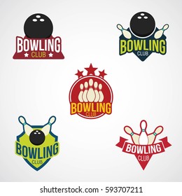 Bowling Club Logo Design Vector.