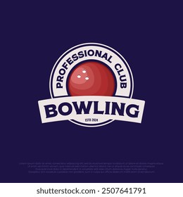 bowling club logo icon vector simple template. flat bowling ball element illustration design