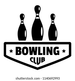 Bowling club logo. Simple illustration of bowling club vector logo for web design isolated on white background