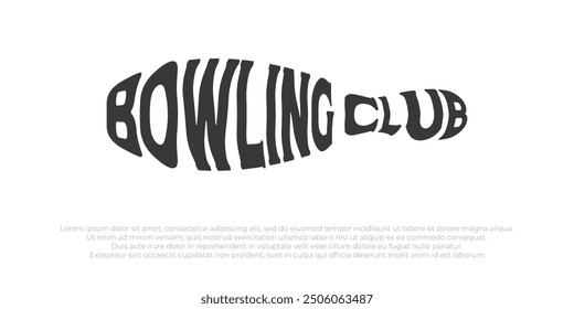 bowling club logo template typography in pin ball. bowling ball icon vector illustration design