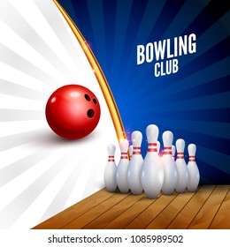 Background Bowling Poster Template