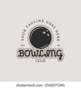 bowling club with text for your tag line, logo vector vintage illustration design