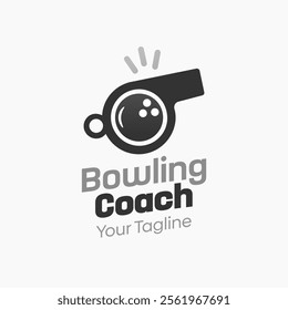 Bowling Coach Logo Design Template. Good for Business, Agency, Community and Organization.