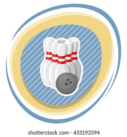 Bowling colorful icon