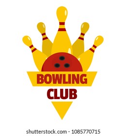 Bowling competition logo. Flat illustration of bowling competition vector logo for web