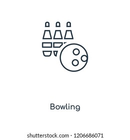 Bowling concept line icon. Linear Bowling concept outline symbol design. This simple element illustration can be used for web and mobile UI/UX.