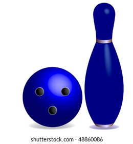 bowling concept, with room for text; abstract vector art illustration