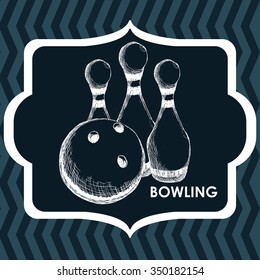 Bowling  concept with sport icons design, vector illustration 10 eps graphic.