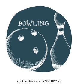 Bowling  concept with sport icons design, vector illustration 10 eps graphic.