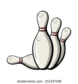 Bowling Concept: Strike. A children's sketch. Color image