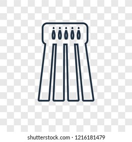 Bowling concept vector linear icon isolated on transparent background, Bowling concept transparency concept in outline style