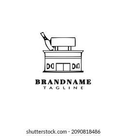 bowling cute logo icon design template black modern vector illustration