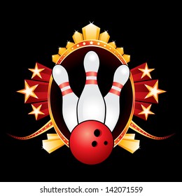 Bowling Ball Crashing Into Pins Bowling Stock Vector (Royalty Free ...