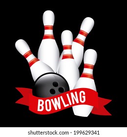 Bowling design over black background, vector illustration Bowling design over black background, vector illustration