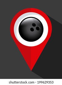 Bowling design over black background, vector illustration
