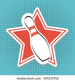 Bowling design over blue background, vector illustration